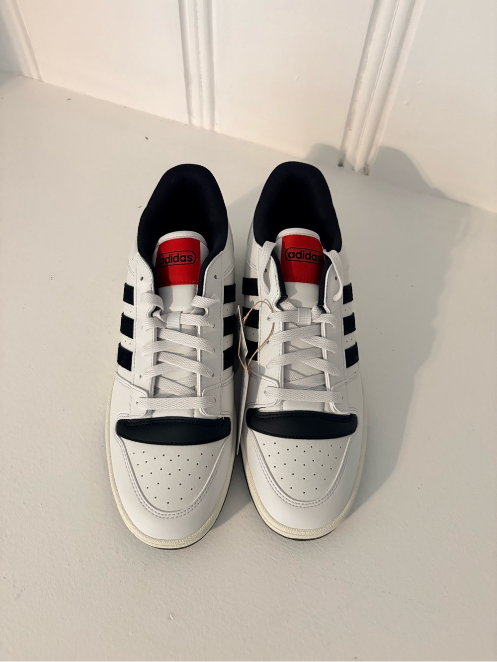adidas White Black and Red Low-Top Sneakers